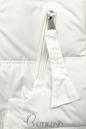 Prechodná biela bunda s kapucňou