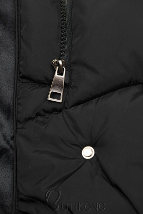 Čierna zimná bunda s vysokým golierom