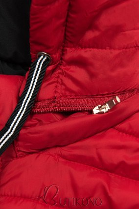 Obojstranná prechodná bunda červená/čierna