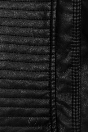 Čierna koženková biker bunda