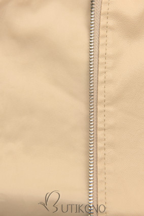 Béžová basic koženková bunda