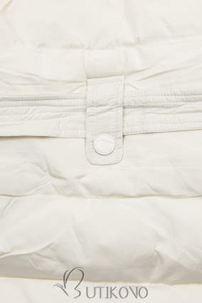 Biela zimná bunda s plyšovým golierom