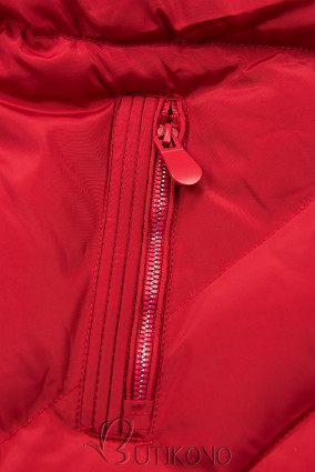 Prešívaná prechodná bunda červená