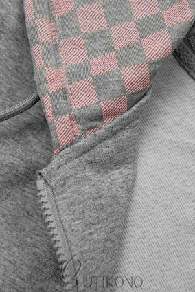 Sivo-ružová mikina na zips