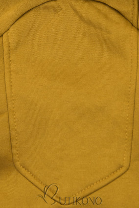 Mustard mikina s dvojcestným zipsom