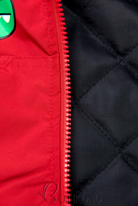 Červená bunda s kapucňou DINO