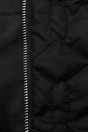 Prešívaná vesta v čiernej farbe