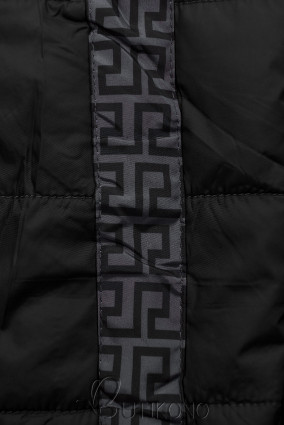 Čierna/sivá obojstranná bunda s výplňou