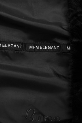 Tmavomodrá/krémová prešívaná zimná bunda so sťahovaním v páse
