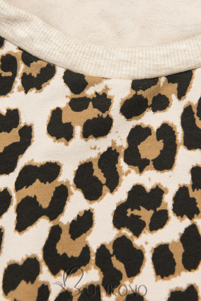 Béžové maxi šaty s leopardím vzorom