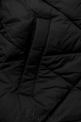 Čierno-čierna obojstranná zimná bunda