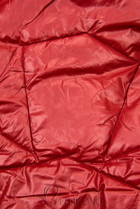 Červená lesklá zimná bunda