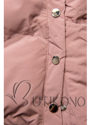 Ružová prešívaná zimná bunda