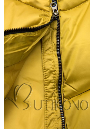 Prešívaná zimná bunda horčicovo žltá