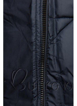 Tmavomodrá prešívaná bunda na jeseň/zimu