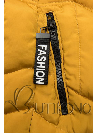Žltá zimná bunda FASHION