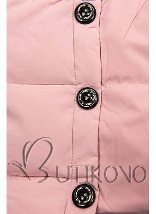 Ružová prešívaná bunda na zimu