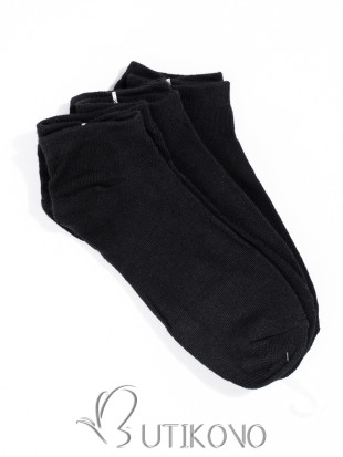 Nízke dámske čierne ponožky - trojbalenie