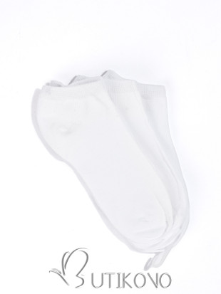 Nízke dámske biele ponožky - trojbalenie