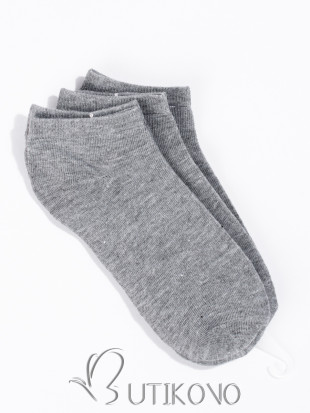 Nízke dámske sivé ponožky - trojbalenie