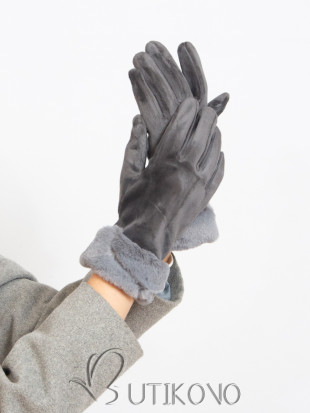 Sivé dámske rukavice na zimu