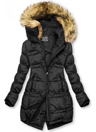 Čierna prešívaná bunda na jeseň/zimu