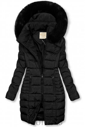 Čierna prešívaná zimná bunda