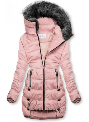 Ružová prešívaná bunda na zimu