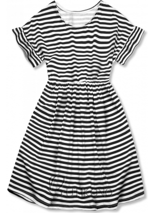 Čierno-biele voľné pruhované šaty II.