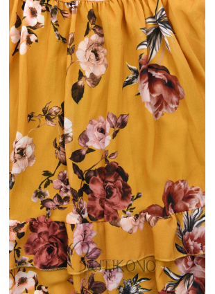 Žlté kvetinové šaty