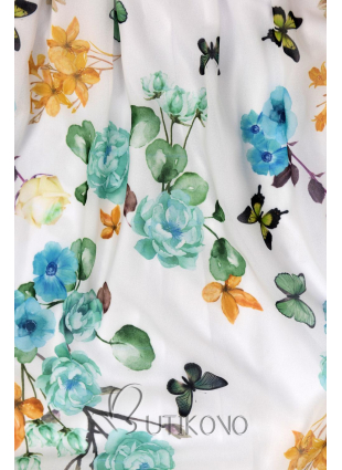 Maxi šaty s motívom kvetov a motýľov