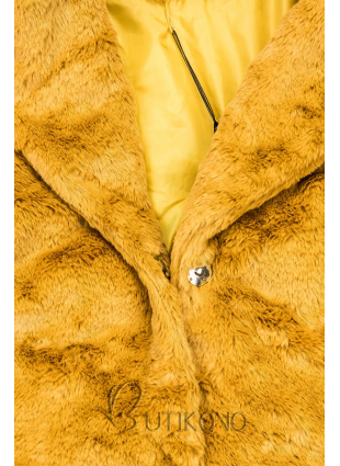 Žltý teddy kabát