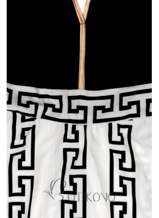 Čierno-biele dlhé elegantné šaty so vzorom