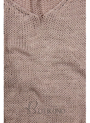Svetloružový pletený pulóver