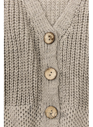 Cappuccino pletený sveter na gombíky