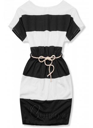 Pruhované čierno-biele šaty