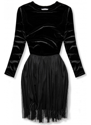 Čierne šaty s tylovou sukňou