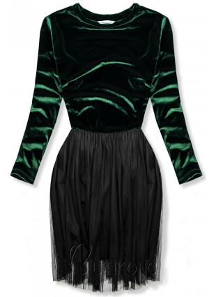Zelené šaty s tylovou sukňou