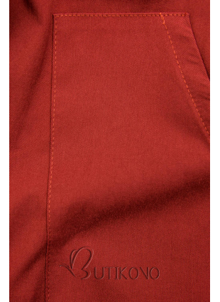 Tehlovočervené puzdrové basic šaty
