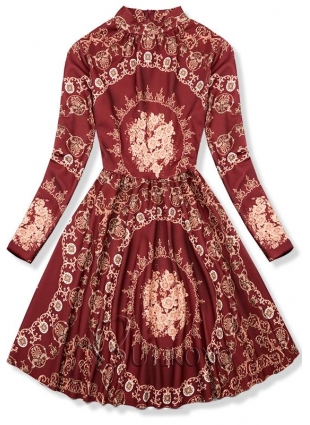 Červené elegantné šaty so vzorom