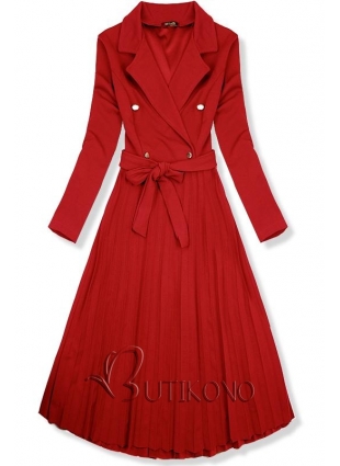 Červené dlhé šaty so skladanou sukňou