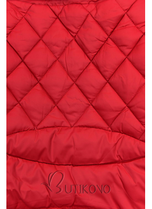 Červená zimná bunda s prešívaním