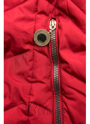 Červená prešívaná bunda na jeseň/zimu
