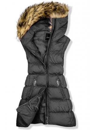 Tmavosivá zimná bunda/vesta