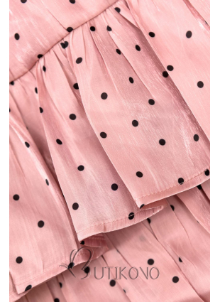 Ružová bodkovaná sukňa