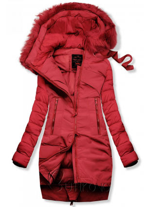 Zimná prešívaná bunda červená