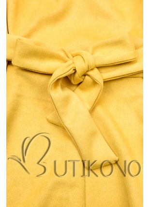Žlté šaty s naberanými rukávmi