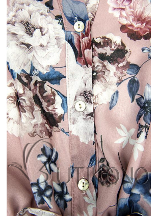Kvetinové midi šaty svetloružové
