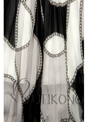 Vzorované midi šaty čierno-biele