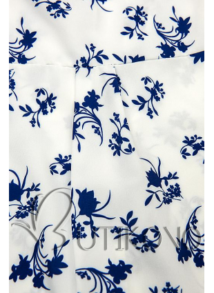 Bielo-modrá košeľa s kvetinovým vzorom